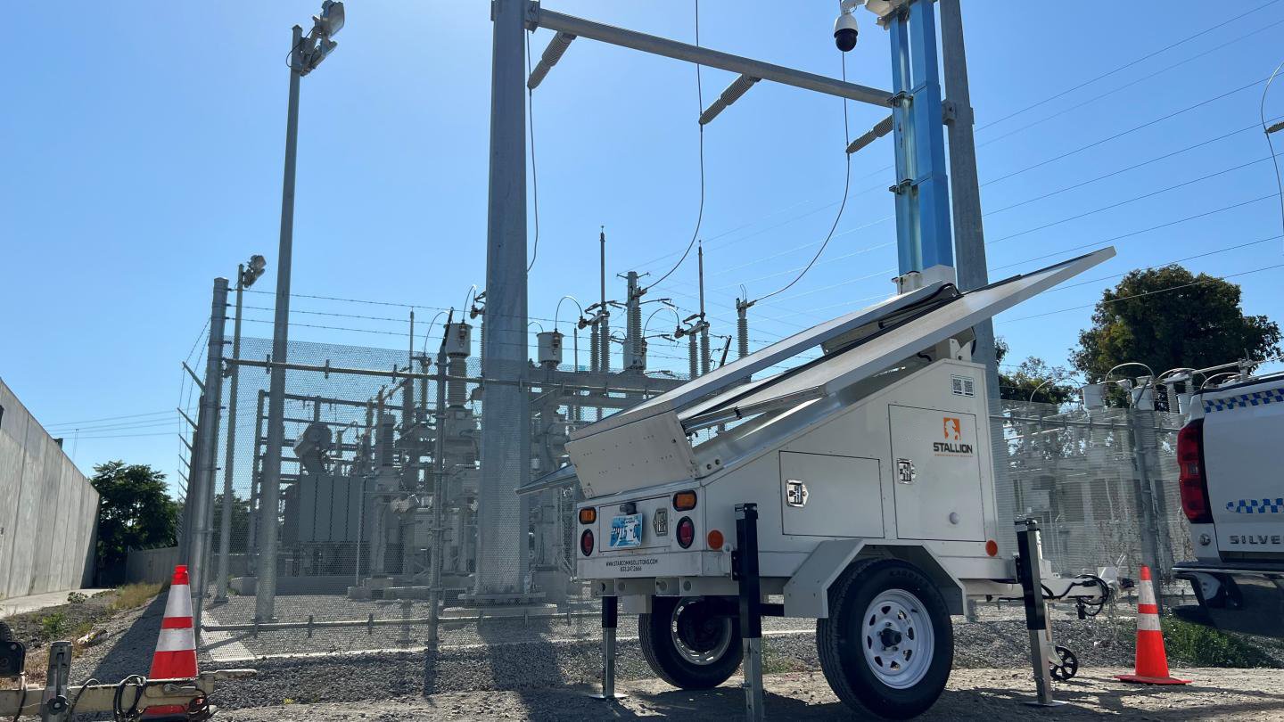 surveillance trailer protecting electric grid